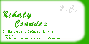 mihaly csondes business card